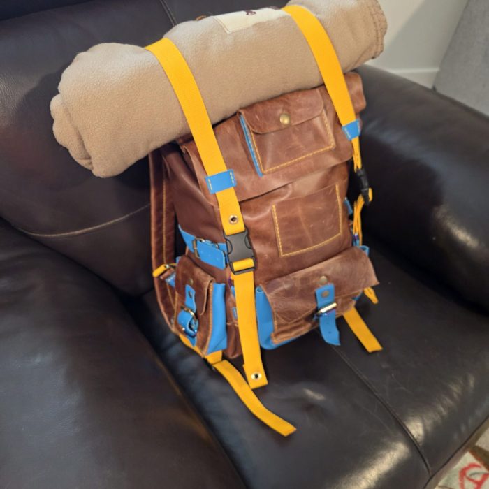 Handmade Roll Top leather backpack